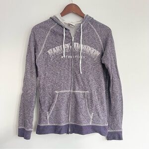 Harley Davidson Purple Speckled Full Zip Sweatshirt Smoky Mountain HD Family S